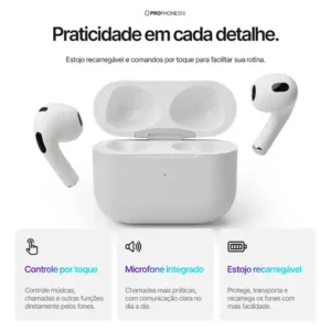 Fone Ouvido Bluetooth 5.4 Sem Fio Estojo De Carregamento Anti Ruido A Prova Dagua Compatível Com Ios Samsung Galaxy Android Tws Wireless Air Premium Microfone Touch Marca Pro Phone See - Imagem 7