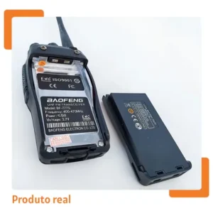 Kit 2 Radio Walk Talk Comunicador 16 Ch 12km Baofeng 777s Ht Cor Preto - Imagem 4