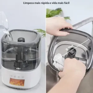 Umidificador De Ar Ultrassônico 4000ml Lareira Chama Branco - Imagem 4