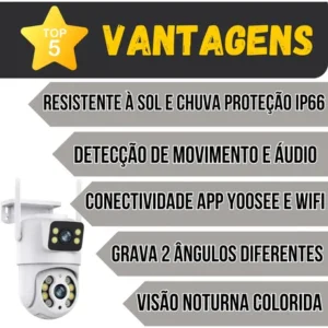 Câmera Dupla Segurança Ip Wifi Externa Lente 6mp App Yoosee - Imagem 3