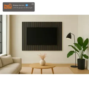Painel Tv Ripado 3d 100% Mdf 58 Polegadas Fácil Instalação Cor Preto - Imagem 1