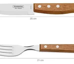 Tramontina Churrasco cor do punho marrom-claro 12 unidades 44.5cm - Imagem 3