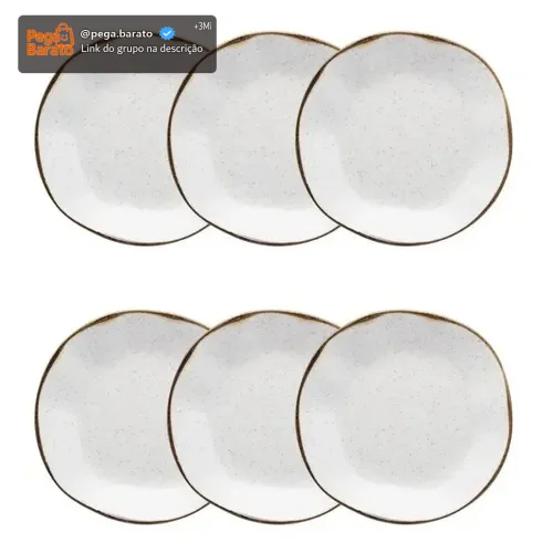 Conjunto De 6 Pratos Fundos 22,5cm Ryo Maresia