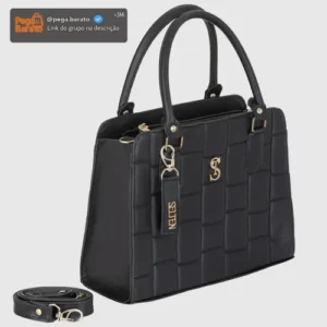 Bolsa Feminina Transversal e Alça De Mão E Selten Cor Preto - Imagem 1