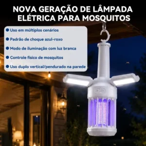 Lâmpada Led Dobrável Recarga Com Repelente Para Camping - Imagem 4