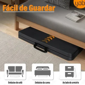 Yab - Mesa Dobrável 1,80 M Vira Maleta C/ Alça Resistente Camping Praia Premium Área Externa/interna 180cm Portátil - Cor Preto Amadeirado - Imagem 5