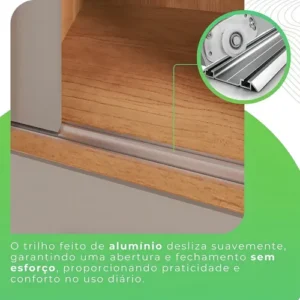 Guarda Roupa Casal 3 Portas 9 Gavetas Luana Sallêto Móveis - Imagem 7