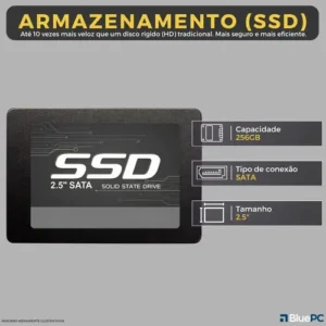 Computador Completo Top Intel Core i5 4570, 8GB RAM, SSD 256GB, Bivolt, Monitor 20" LED 75hz, Preto - BluePC CD2E-0110TO - Imagem 7