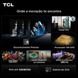Smart TV TCL 75 Polegadas QLED Mini LED 4K A400M WiFi Bluetooth Google TV HDR10+ 144 Hz VRR 75A400M - Imagem 3