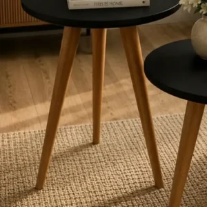 Duas Mesinhas De Canto Pé Palito Tripé Madeira Para Sala - Imagem 5