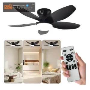 Ventilador De Teto 36 Controle Remoto Com Luz Led Silencioso - Imagem 1