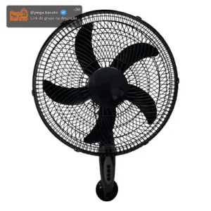 Ventilador Parede Preto 3 Velocidades - 44cm - Imagem 1