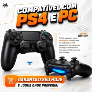 Controle Para Ps4 Sem Fio Bluetooth Videogame Tv Smart Pc Gamer Celular Dual Shock Joystick Manete - Crowley - Imagem 2