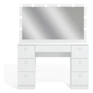 Penteadeira Ditália Pe80 com Kit Luz Branco Cor Branco - Imagem 10