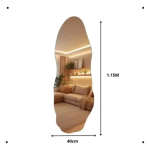 Espelho Grande Corpo Inteiro 115x40 Moderno Orgânico Luxo - Imagem 5