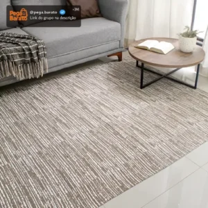 Tapete Para Sala Antiderrapante Jacquard Marrom 140x200cm Lavável - Imagem 1