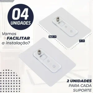 Kit 2 Suporte Porta Shampoo Sabonete Prateleira Banheiro Adesivo Parede Sem Furar Box Luxo Cor Preto Homeroarte - Imagem 6