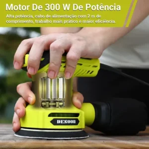 Lixadeira Orbital Elétrica 300w Real Profissional 125mm Com Auto Vácuo Coletor De Pó + 16 Lixas Kit Completo 220v Desoon - Imagem 4