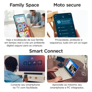 Smartphone Motorola Edge 60 Fusion 5g - 256gb 16gb (8gb Ram+8gb Ram Boost) 50mp Sony Ai Camera Ip68 Nfc - Cinza Vegan Leather - Imagem 7