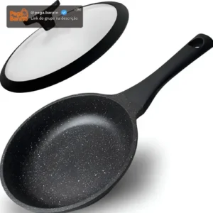 Frigideira Antiaderente Cerâmica 20cm Aristus Tampa Com Borda De Silicone Cabo Antitérmico Compatível Com Fogão A Gás E Indução Revestimento Premium Linha Luxury Induction - All Black - Imagem 1