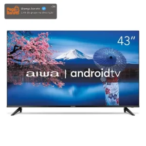 Smart TV AIWA 43” Android Full HD Borda Ultrafina HDR10 Dolby Áudio AWS-TV-43-BL-02-A - Imagem 1