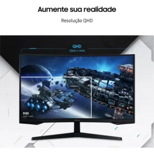 Monitor Gamer Samsung Odyssey G5, 32 ,qhd, 165hz,1ms,hdmi,dp Preto - Imagem 6