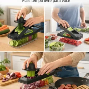 Cortador Fatiador Ralador De Legumes Frutas Triturador Manual 16 Peças Sólar - Imagem 10