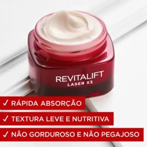 Creme Facial Anti-idade, com PRO-XYLANE e Ácido Hialurônico, Corrige Rugas e Flacidez, Revitalift Laser X3 L'Oréal Paris 50ml - Imagem 7