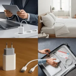 Carregador Celular Fonte e Cabo Super Rapido Compativel Com iPhone 8 X Xr 11 12 13 14 Pro Max Turbo Fonte Tipo C Branco DONA MAGU - Imagem 7