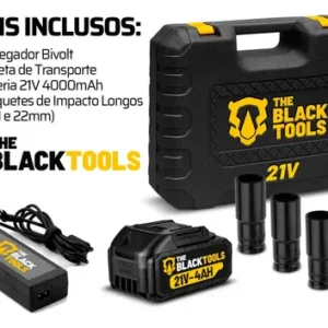 Chave De Impacto A Bateria 21V 1/2" Pol 2400 Rpm Bivolt Com Acessórios E Maleta The Black Tools - Imagem 6