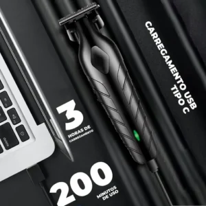Máquina De Corte Acabamento Profissional Com Aparador De Nariz Cabelo Pelo Barbear Maquininha Detalhes Sem Fio Preto Catálogo - Imagem 7