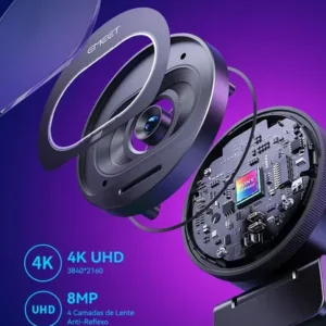 EMEET S600 4K Webcam 1080P 60Fps Camera Para Pc Streaming Con Microfone Automático Full HD Videoconferencia - Imagem 5