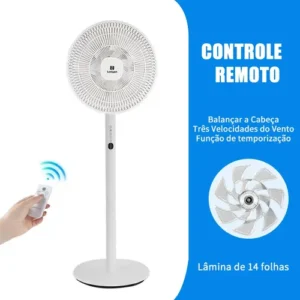 Ventilador de Coluna Silencioso Com Controle Remoto e Altura Ajustável - Imagem 2