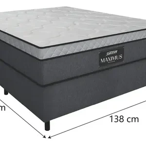 Cama Box Casal Colchão Gazin Maximus Molas Ensacadas 138x188x62cm Linho Grafite / Branco - Suporta até 120Kg por Pessoa - Imagem 4