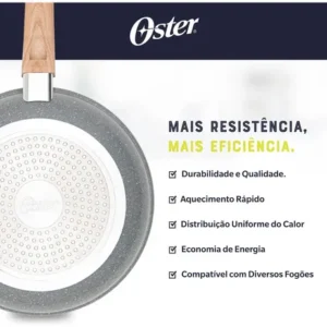 Jogo de Panelas Oster Marble Edition com 4 Peças de Cerâmica Antiaderente para Indução - Imagem 9