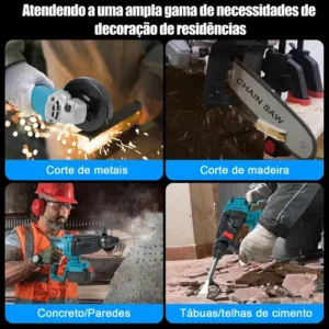 Martelo Rotativo E Esmerilhadeira Angular +2 Bateria - Imagem 7