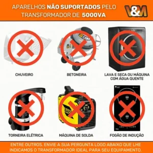 Transformador 5000va De 110 Para 220 E 220v Para 110v Bivolt 12000 Btus Conversor Voltagem 5kva Energia Ar Condicionado Impressoras Brother Microondas Máquina Costura Geladeira Lavar Roupas 127v 127 - Imagem 4