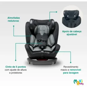 Cadeira de Carro Infantil 0 a 36Kg Elite 4 em 1 - Maxi Baby - Preto - Imagem 6