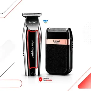 Kit Maquina Acabam. Corte Cabelo Barba Kemei-032 Shaver-2024 - Imagem 1