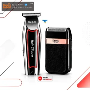 Kit Maquina Acabam. Corte Cabelo Barba Kemei-032 Shaver-2024 - Imagem 1
