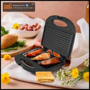 Sanduicheira Grill 2 Em 1 Preta 750w Preto Kian - Imagem 1