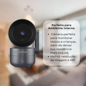 Câmera Segurança Wifi Inteligente Novadigital Cs-call Botão Chamada Onvif Tuya Smart Life Alexa Google App 110V 220V Bivolt Com Fonte Cinza - Imagem 6