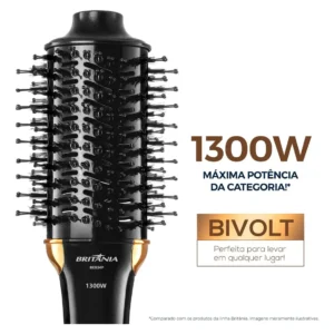 Escova Secadora Britânia Nanocerâmica 1300W Infrared BES24P Bivolt - Imagem 5