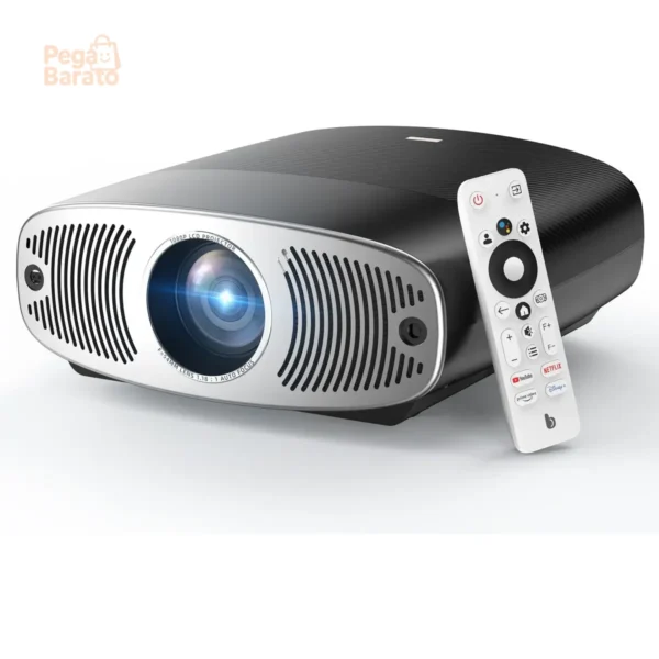 Projetor Bettdow Android 4K 1000 ANSI Google TV Preto Com Wi-Fi HDR10+