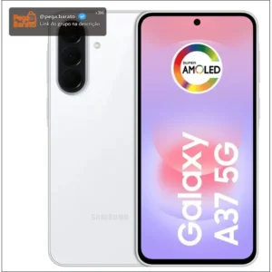 Celular Samsung Galaxy A37 5G 128GB, 6GB RAM, Câmera Tripla 50MP, Super AMOLED 6.7", Recursos AI - Branco - Imagem 1