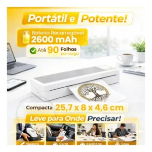 Impressora Portátil A4 Impressão S/ Fio Bluetooth Cor Branco - Imagem 6