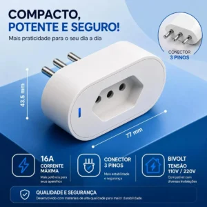 Tomada Inteligente Wi-Fi Bivolt com Medidor de Consumo para Alexa e Google - Imagem 5