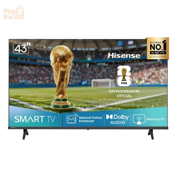 Hisense Smart TV FHD 43" Polegadas 43A4NV com HDR10, DTS Virtual X, Compatibilidade Alexa e Google Home