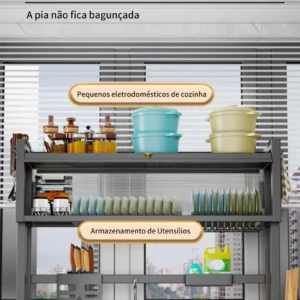 Escorredor De Pratos E Louça Cozinha Suspensa Reforçado 85cm - Imagem 4