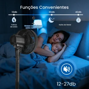 Ventilador circulador de ar, três velocidades ajustáveis, baixo ruído, 60Hz, três ajustes de altura - Imagem 7
